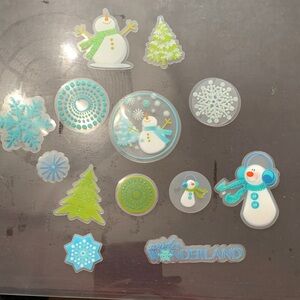 DejaViews Snowman and Tree clear cut shapes Set